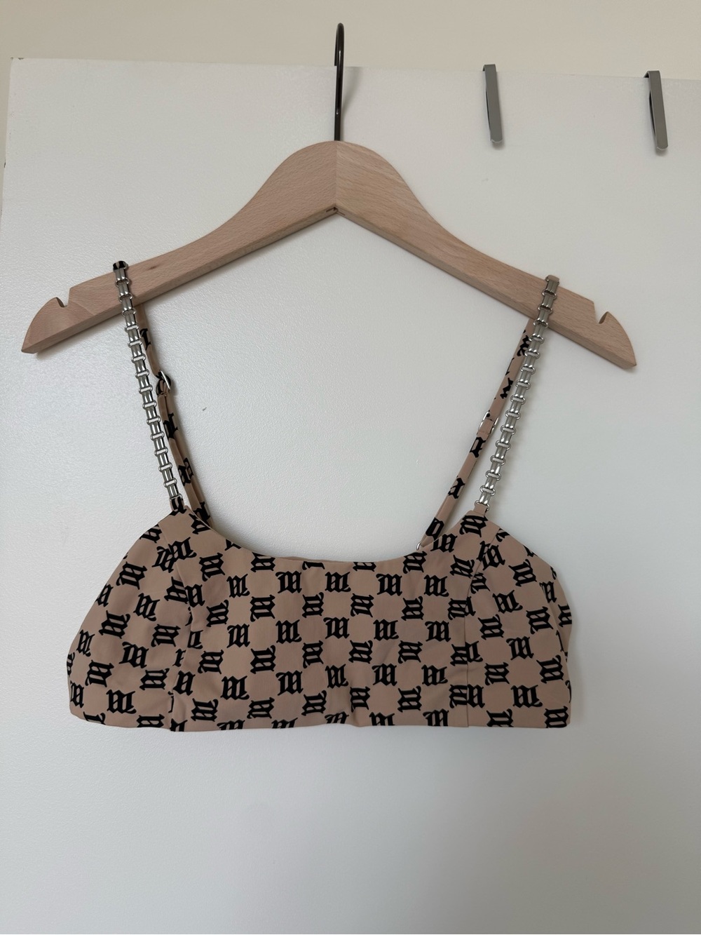 Misbhv Swim Chain Monogram Bikini Bandeau Top